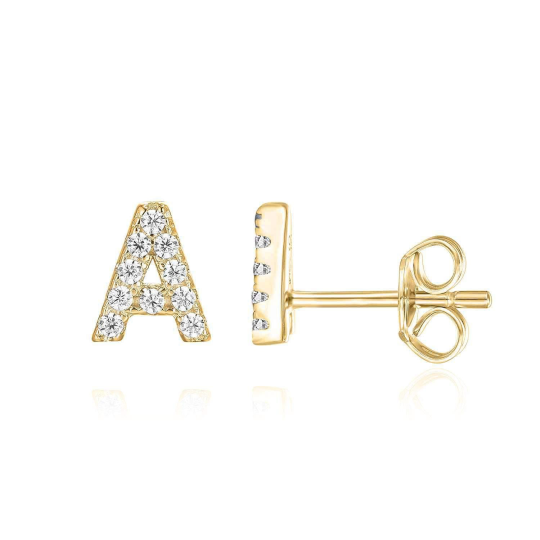 16K Gold Initial Earring 1pc That Lets You Carry Your Identity in Style