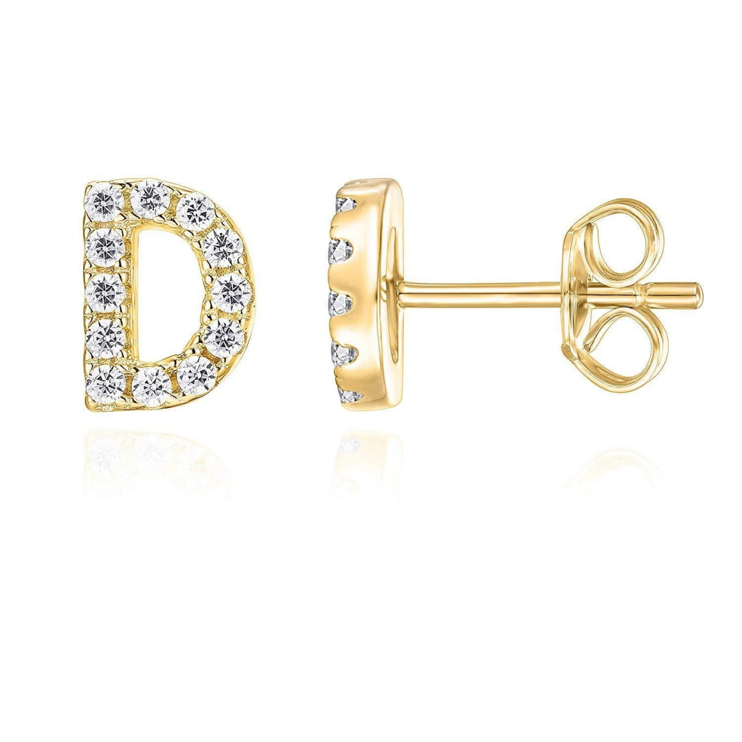 16K Gold Initial Earring 1pc That Lets You Carry Your Identity in Style