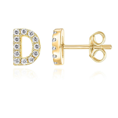 16K Gold Initial Earring 1pc That Lets You Carry Your Identity in Style