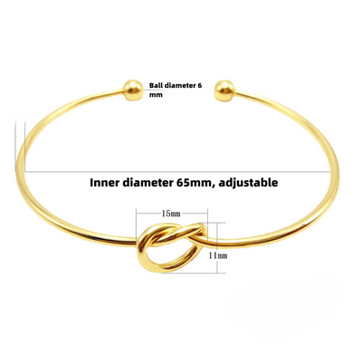 14K Gold Knotted Bangle That Symbolises Love & Draws Compliments