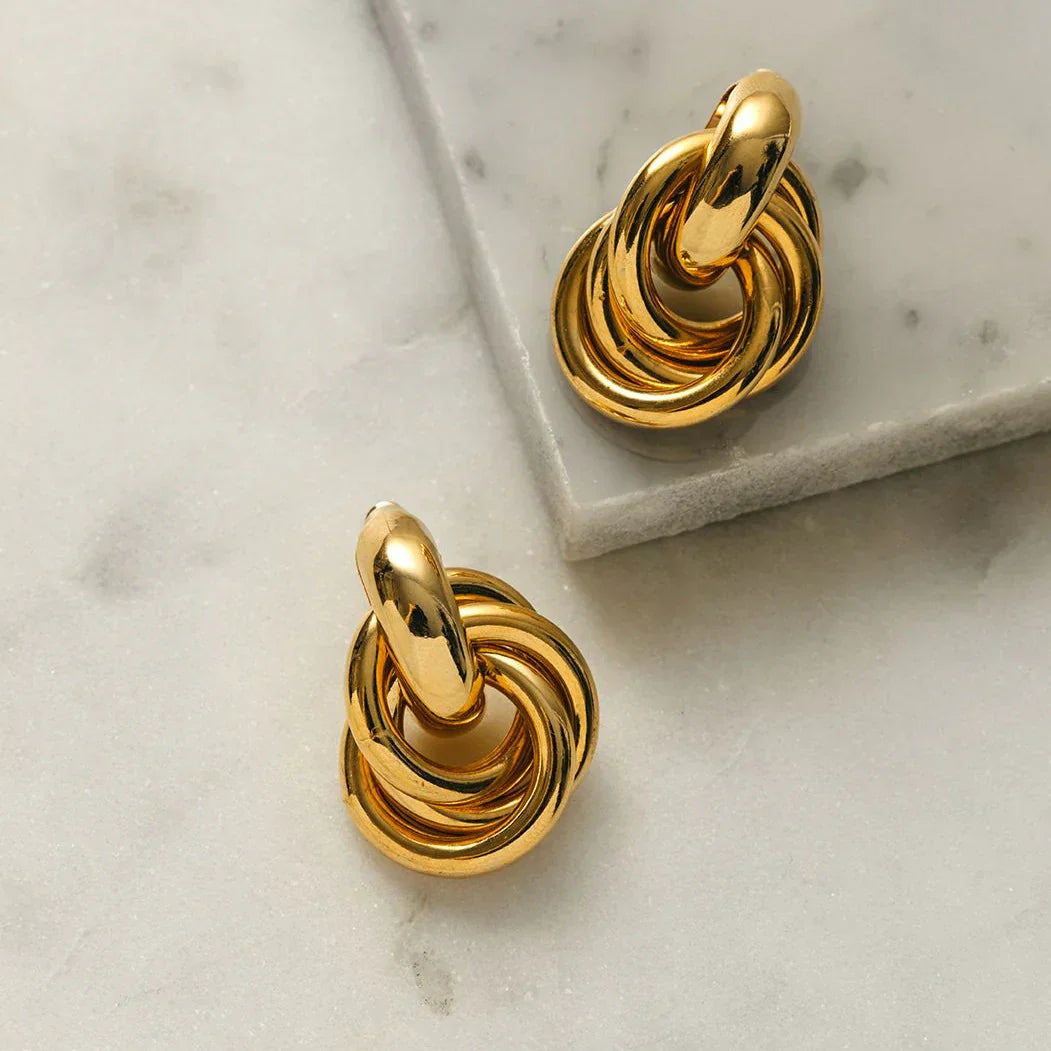 14K Gold Interlocking Earrings That Infuse Your Style With Poised Elegance & Lasting Charm