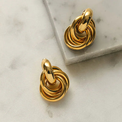 14K Gold Interlocking Earrings That Infuse Your Style With Poised Elegance & Lasting Charm