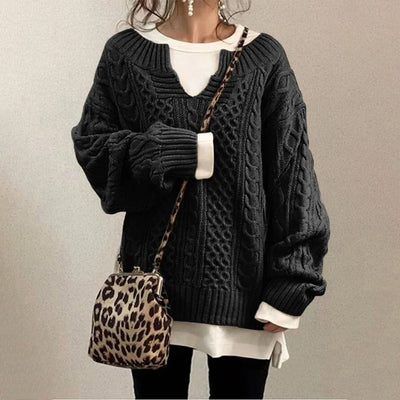 Oversized Cable Knit Sweater – Cozy Elegance Every Day