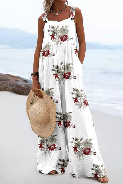 Diantha - Boho Wide-Leg Beach Jumpsuit with Bold Prints