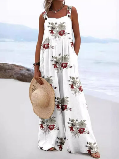Diantha - Boho Wide-Leg Beach Jumpsuit with Bold Prints