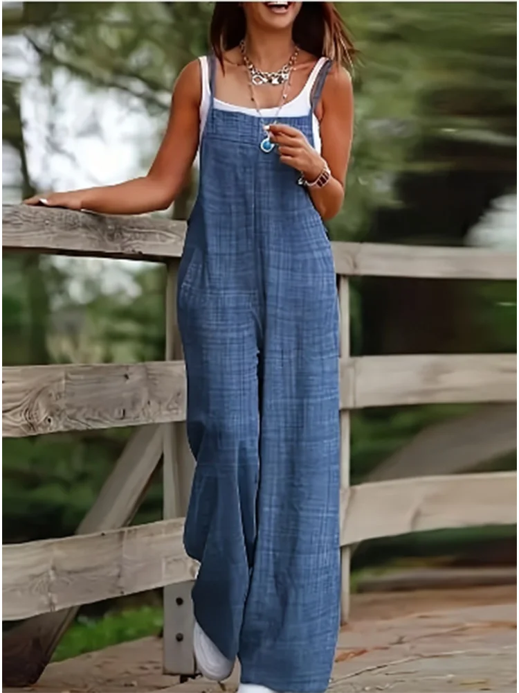 Nolana - Vintage-Inspired Loose Jumpsuit with Functional Pockets