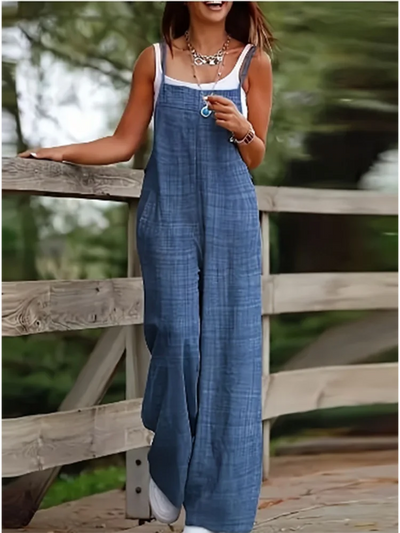Nolana - Vintage-Inspired Loose Jumpsuit with Functional Pockets