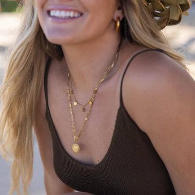 18K Gold Disc Necklace That Radiates Modern Charm & Earns You Endless Compliments