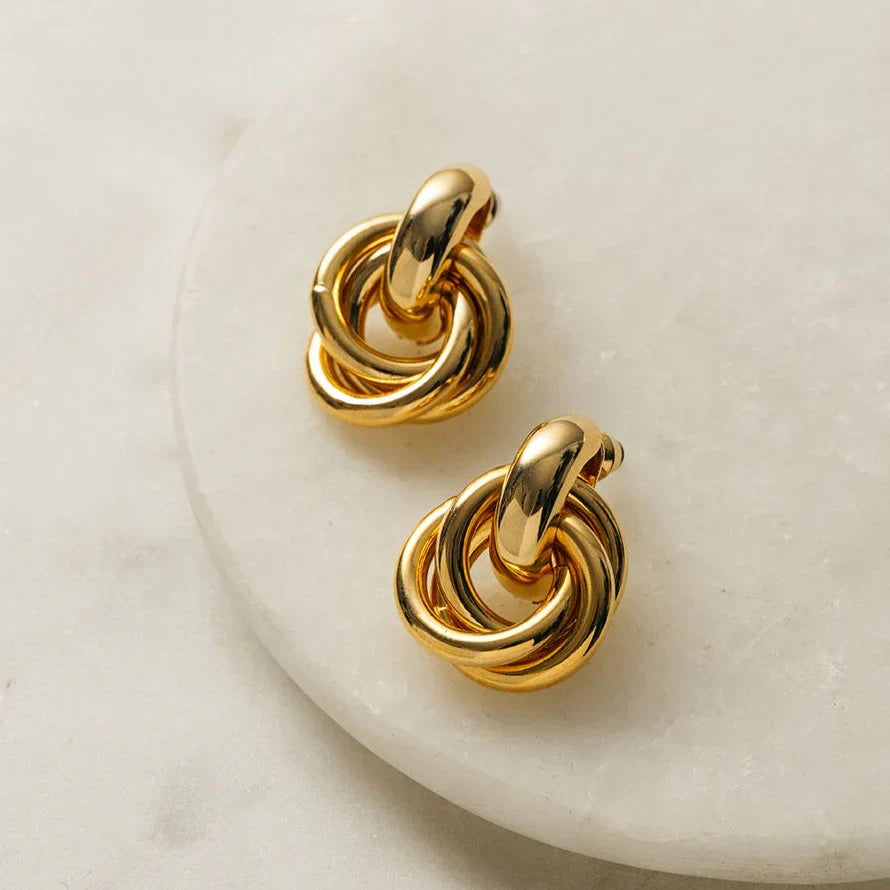 14K Gold Interlocking Earrings That Infuse Your Style With Poised Elegance & Lasting Charm