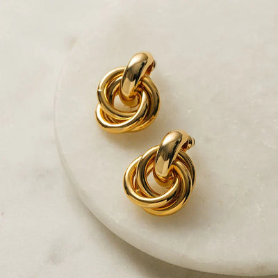 14K Gold Interlocking Earrings That Infuse Your Style With Poised Elegance & Lasting Charm