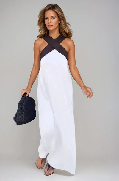 Hyacinth – Chic Crossover Neckline Dress