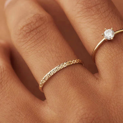 14K Patterned Ring That Radiates Subtle Glamour & Captures Every Glance