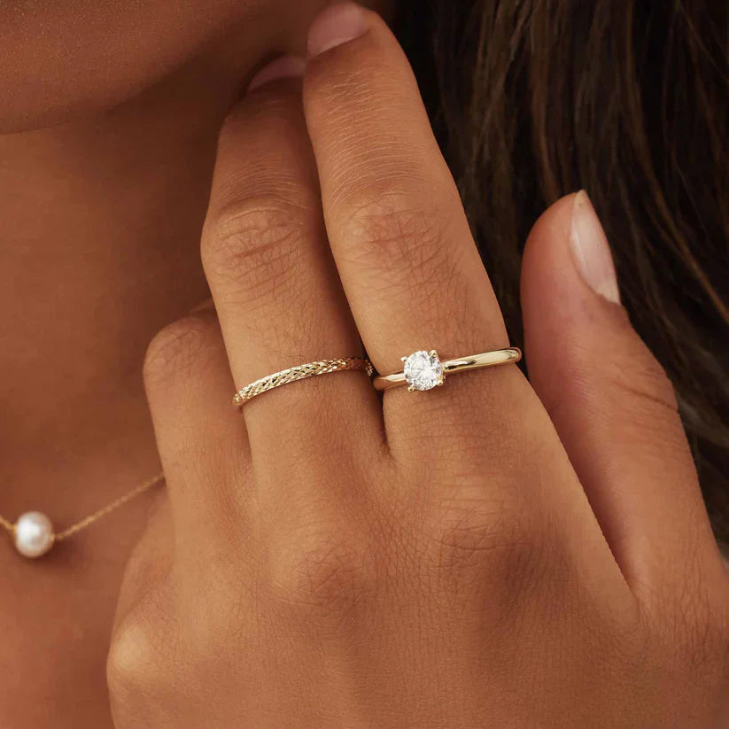 14K Patterned Ring That Radiates Subtle Glamour & Captures Every Glance