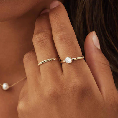 14K Patterned Ring That Radiates Subtle Glamour & Captures Every Glance