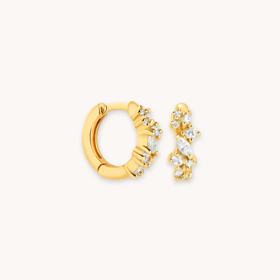 18K Gold Crystal Hoop Earrings That Embody Luxe Glamour and Your Evening Elegance