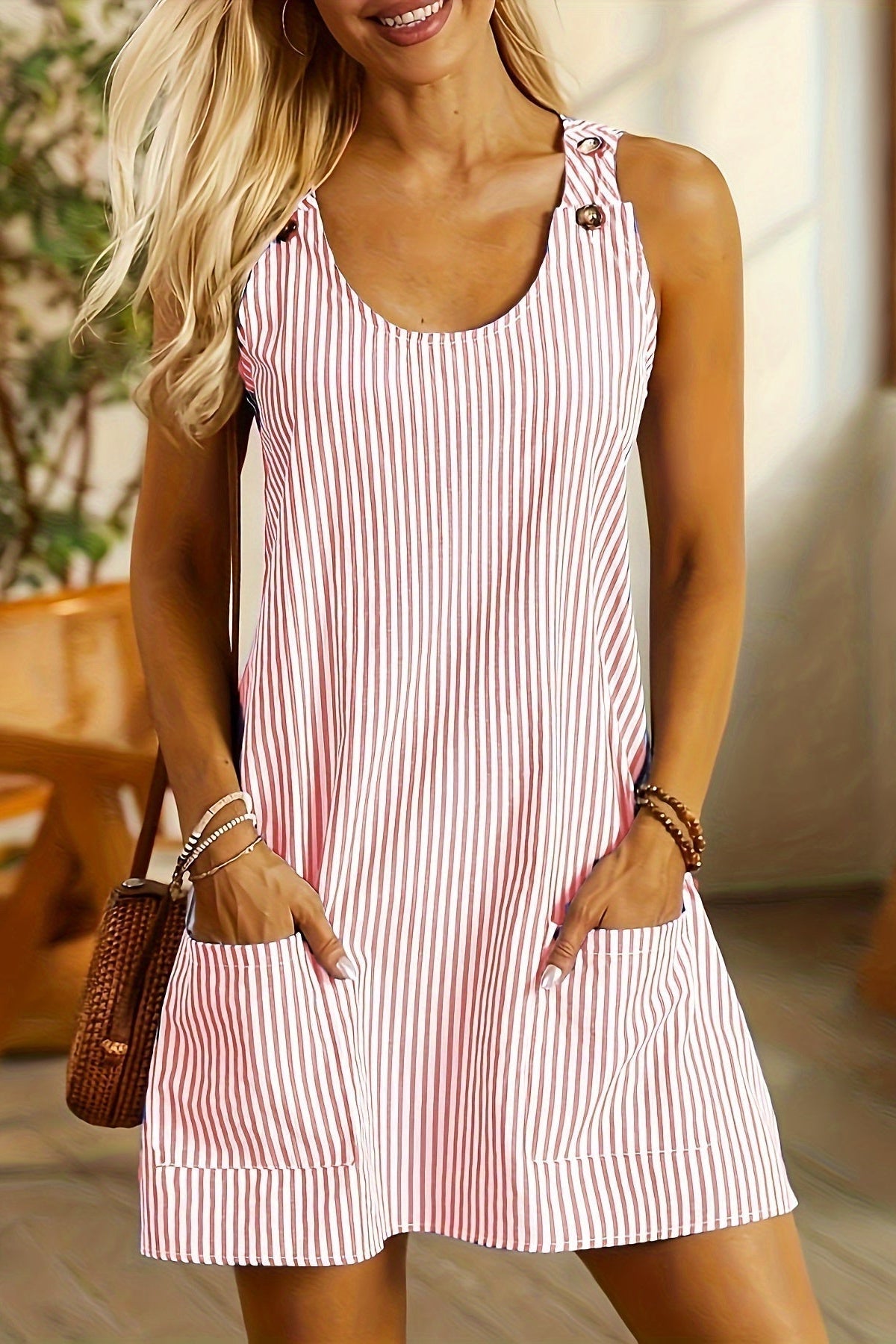 Faustina – Sleeveless Striped Dress