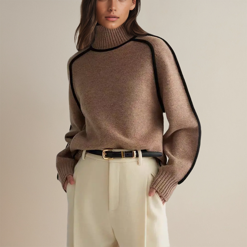 Polo Sweater with Elegant Contrasts – Timeless Style for Modern Sophistication