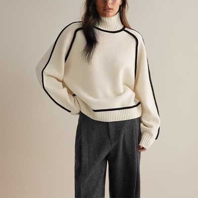 Polo Sweater with Elegant Contrasts – Timeless Style for Modern Sophistication