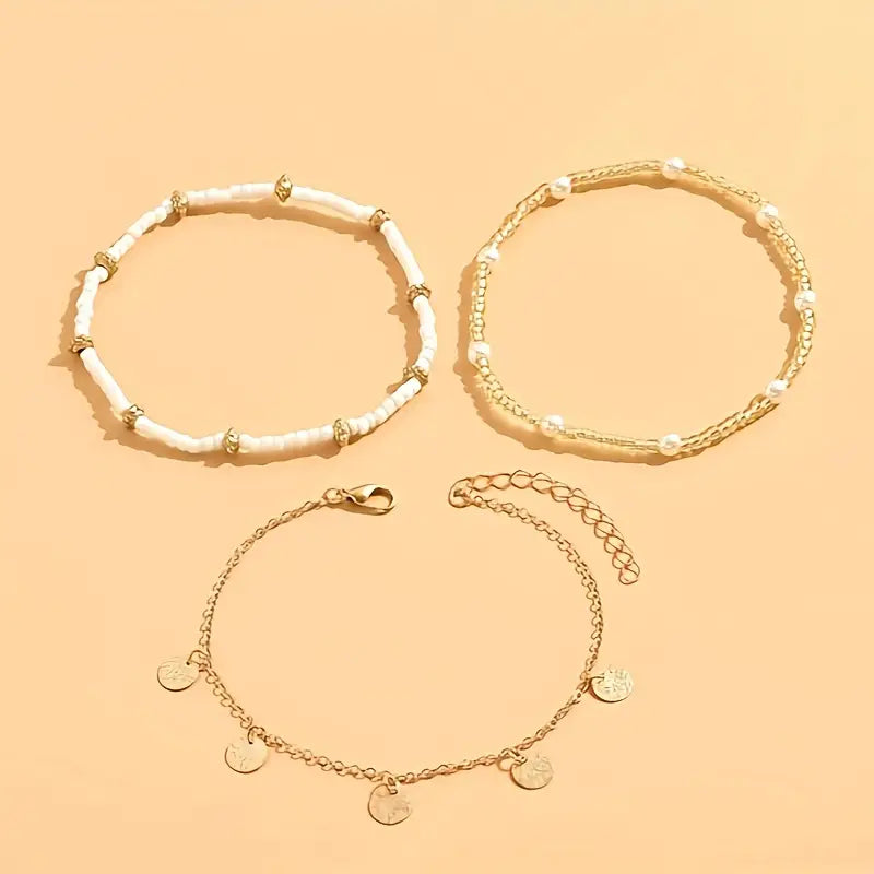 18K Gold Boho Anklet That Adds a Touch of Luxury & Turns Every Step Into a Statement