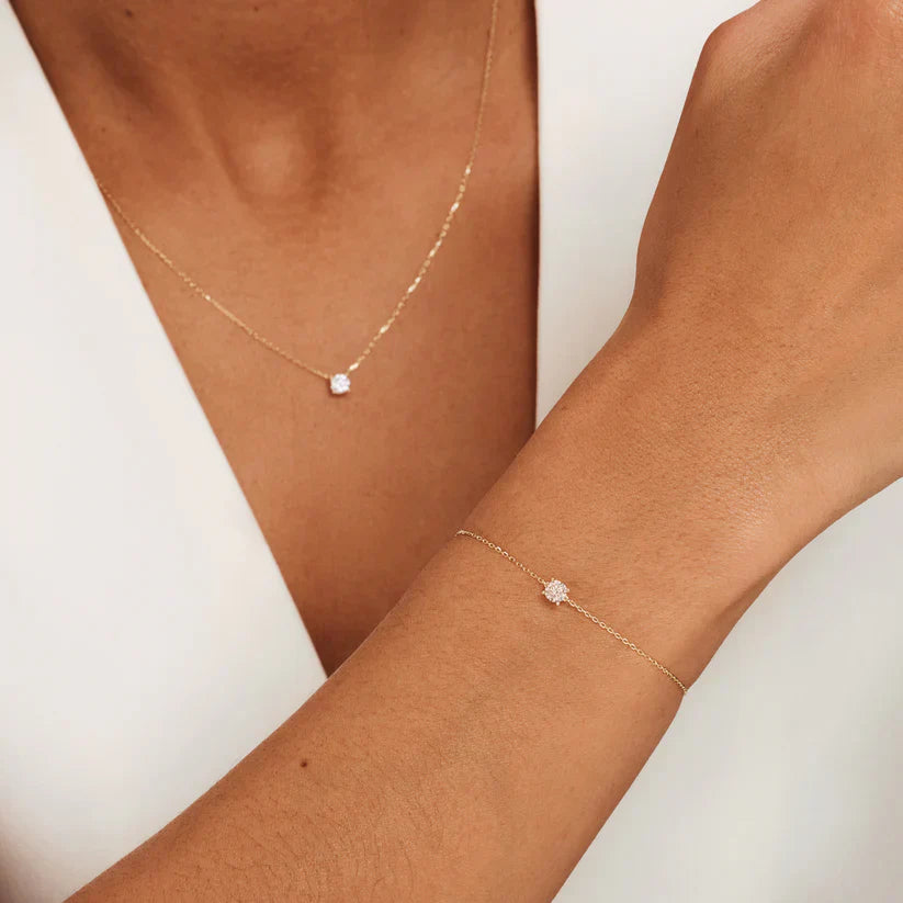 14k Gold Necklace & Bracelet Set That Captures Light & Hearts Instantly