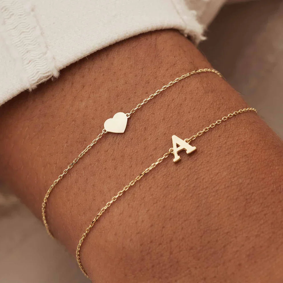14k Gold Initial Bracelet That Embodies Your Personal Elegance & Lasting Impression