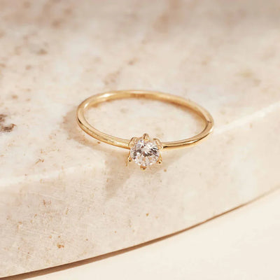14k Gold Solitaire Ring That Reflects Your Timeless Style & Poised Charm