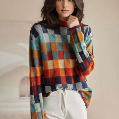 Checked Pattern Sweater – Express Creative Style with Confidence