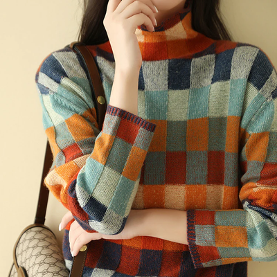 Checked Pattern Sweater – Express Creative Style with Confidence