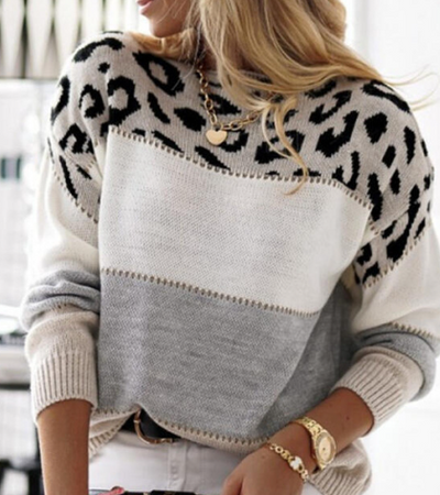 Leopard Print Sweater – Bold Elegance with Soft Comfort