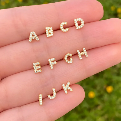 16K Gold Initial Earring 1pc That Lets You Carry Your Identity in Style