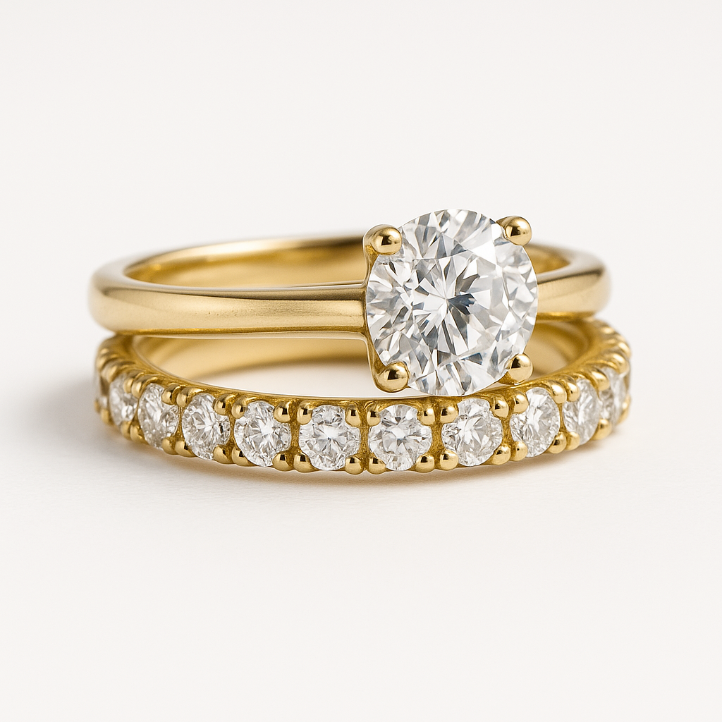 18K Gold Savaya Ring Set That Elevates Your Elegance & Makes You Unforgettable