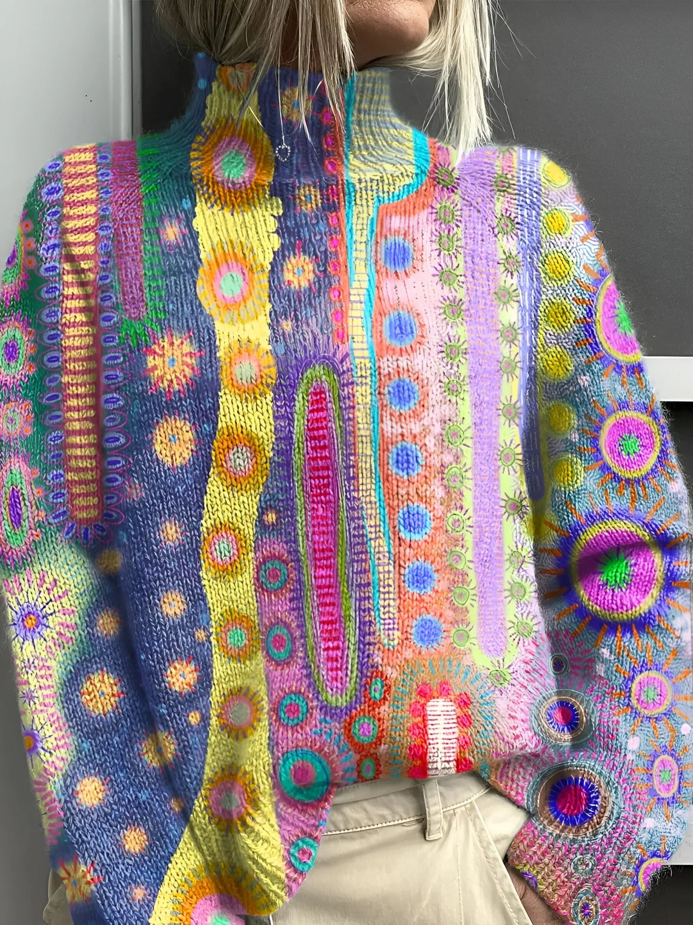 Artistic Patterned Sweater – For a Bold and Vibrant Expression