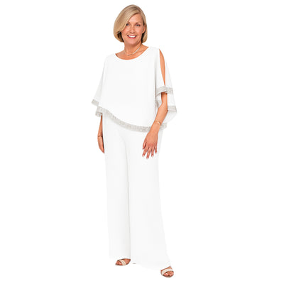 Ulani – Shimmer Colorblock Two-Piece Set with Off-Shoulder Top & Wide-Leg Pants