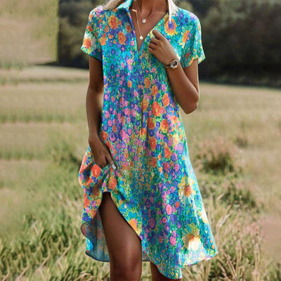 Vionnet – Vintage Boho V-Neck Dress