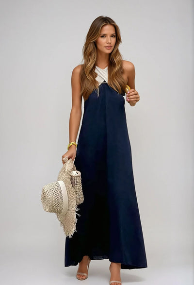 Hyacinth – Chic Crossover Neckline Dress